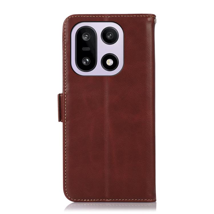 For OnePlus 15 Magnetic Crazy Horse Texture Genuine Leather RFID Phone Case