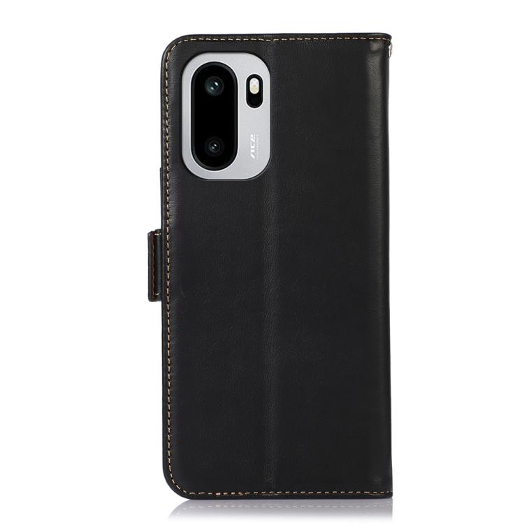 For OnePlus 15R/Ace 6 5G/Ace 6T 5G Magnetic Crazy Horse Texture Genuine Leather RFID Phone Case