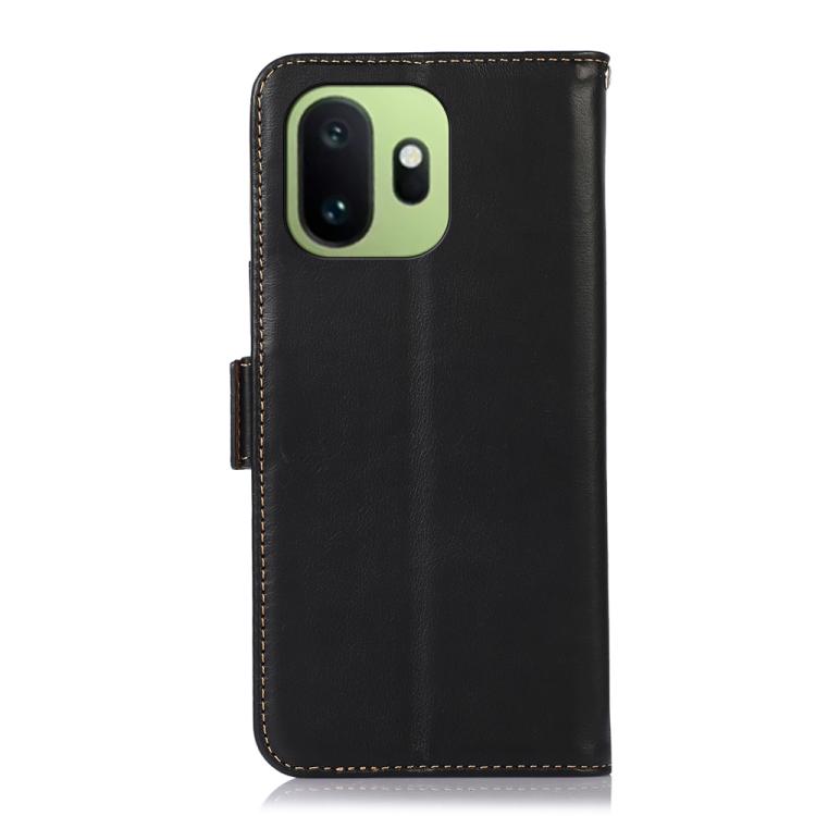For OnePlus 15T Magnetic Crazy Horse Texture Genuine Leather RFID Phone Case