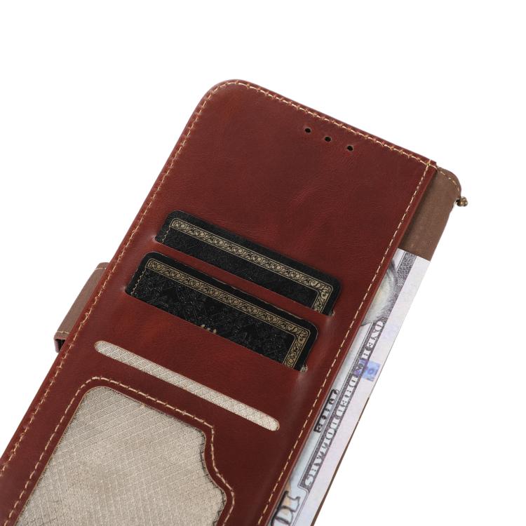 For OnePlus 15T Magnetic Crazy Horse Texture Genuine Leather RFID Phone Case