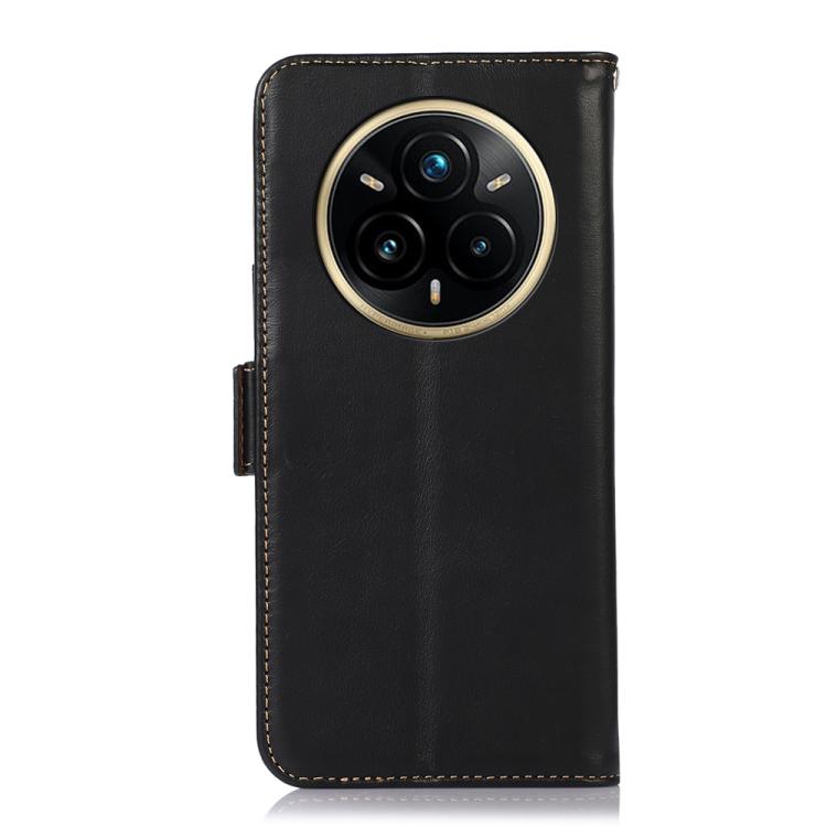 For Realme 14 Pro 5G Global Magnetic Crazy Horse Texture Genuine Leather RFID Phone Case