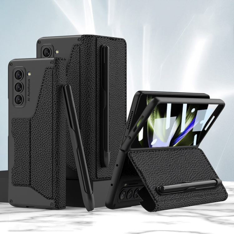 For Samsung Galaxy Z Fold5 GKK Armor Flip Leather Phone Case with Pen Slots