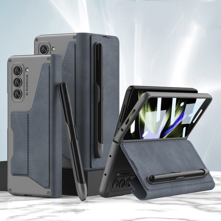 For Samsung Galaxy Z Fold5 GKK Armor Flip Leather Phone Case with Pen Slots