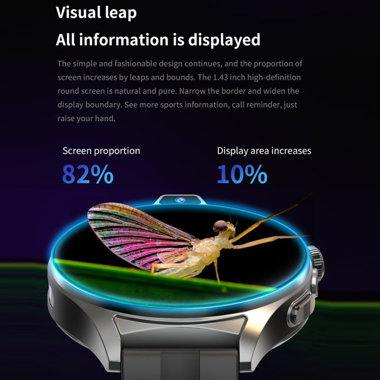 L01 1.43 inch IP67 Waterproof 4G Android 9.0 Smart Watch Support Face Recognition / GPS, Specification:4G+