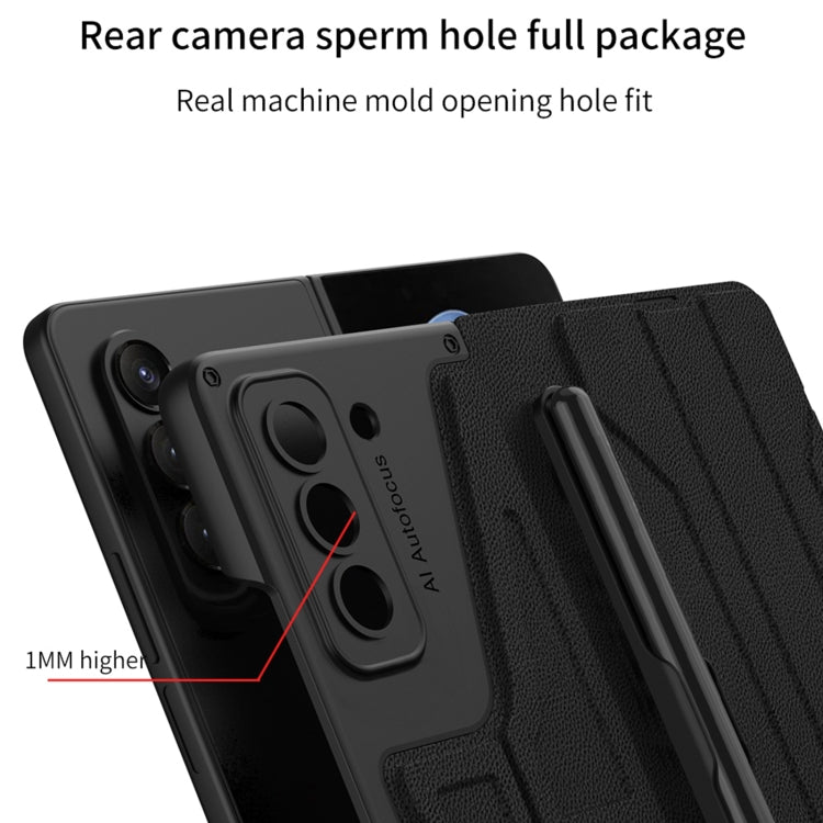 For Samsung Galaxy Z Fold4 GKK Integrated Flip Phone Case with Pen Holder