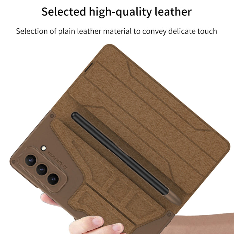 For Samsung Galaxy Z Fold4 GKK Integrated Flip Phone Case with Pen Holder
