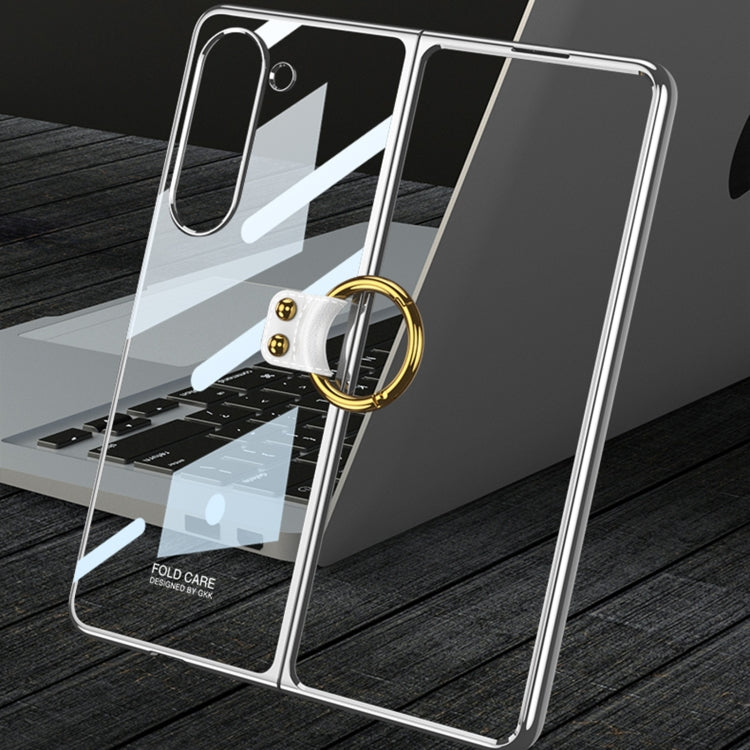 For Samsung Galaxy Z Fold5 GKK Electroplating Phone Case with Ring