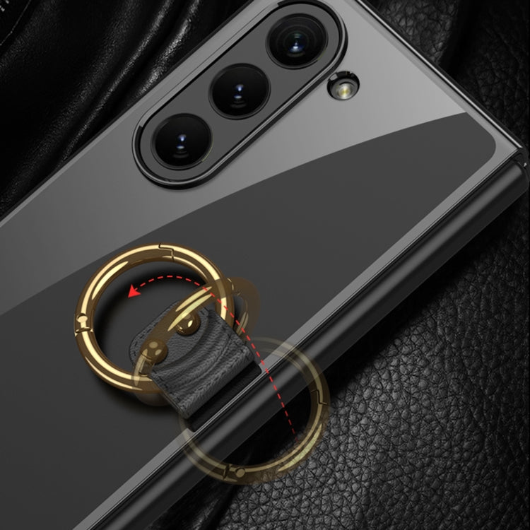 For Samsung Galaxy Z Fold5 GKK Electroplating Phone Case with Ring