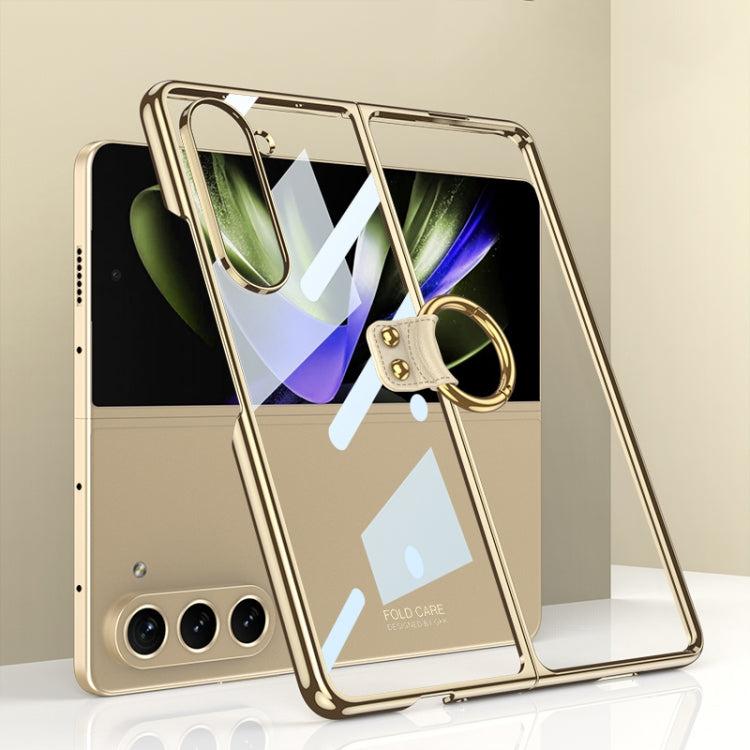 For Samsung Galaxy Z Fold5 GKK Electroplating Phone Case with Ring