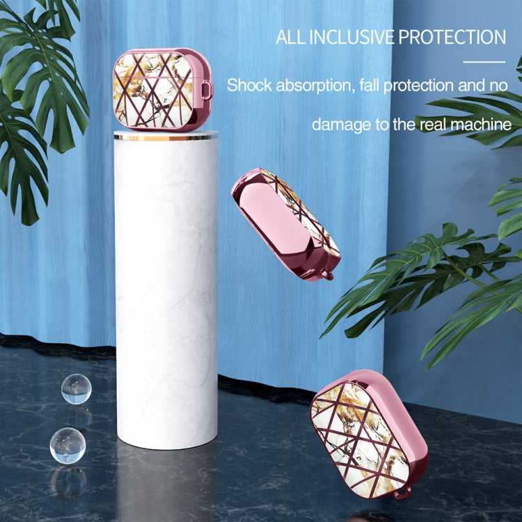 For AirPods Pro Electroplated Printed TPU Earphone Protective Case with Lanyard