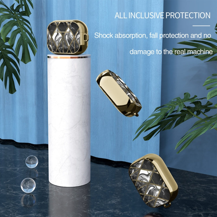 For AirPods Pro Electroplated Printed TPU Earphone Protective Case with Lanyard