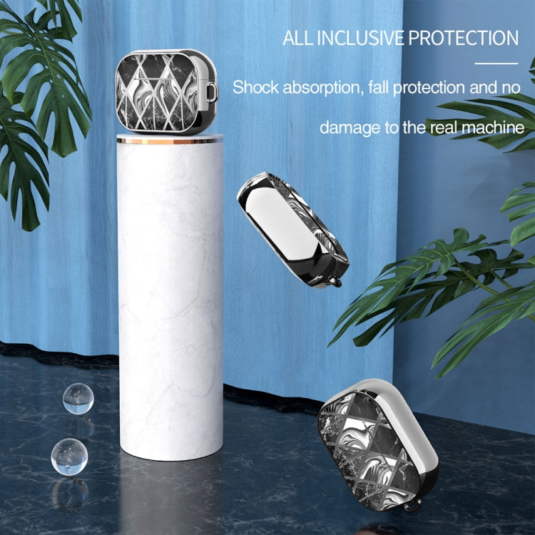 For AirPods Pro Electroplated Printed TPU Earphone Protective Case with Lanyard