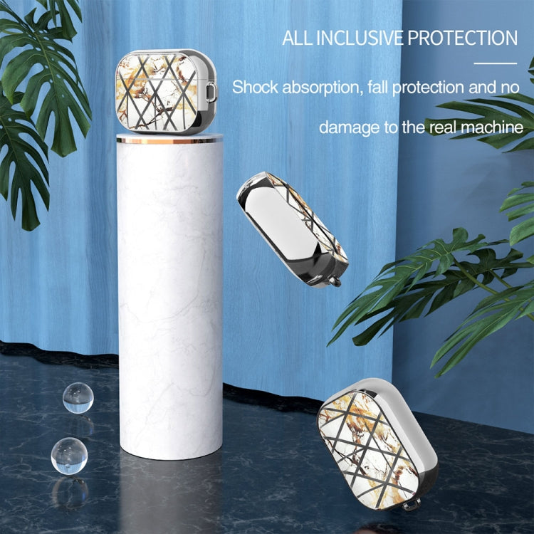 For AirPods Pro Electroplated Printed TPU Earphone Protective Case with Lanyard