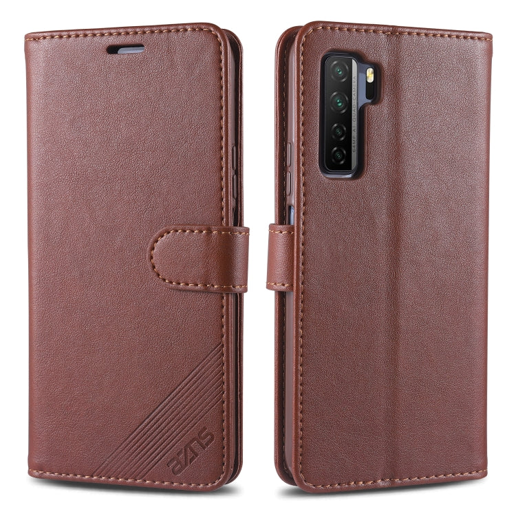 For Huawei Nova 7 SE AZNS Sheepskin Texture Horizontal Flip Leather Case with Holder & Card Slots & Wallet