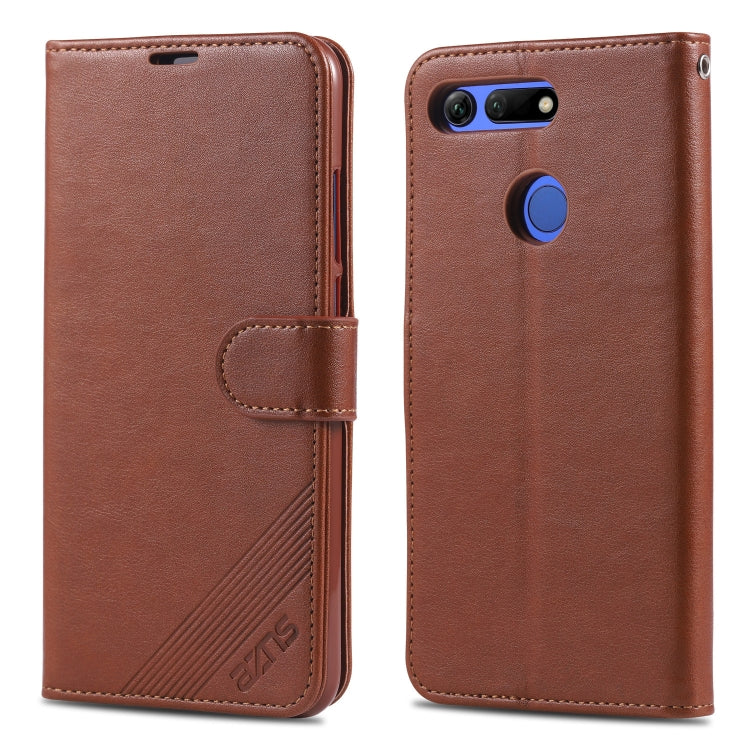 For Huawei Honor V20 AZNS Sheepskin Texture Horizontal Flip Leather Case with Holder & Card Slots & Wallet
