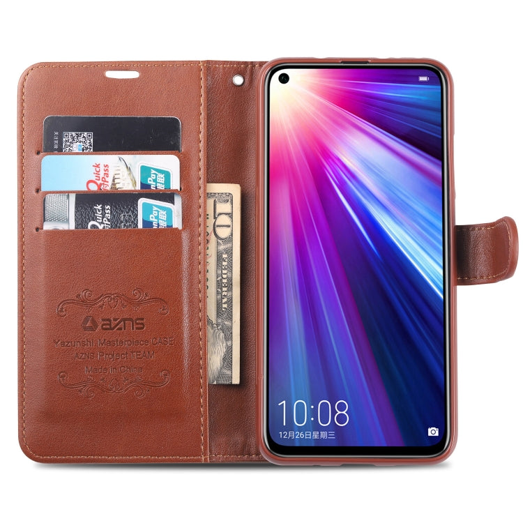 For Huawei Honor V20 AZNS Sheepskin Texture Horizontal Flip Leather Case with Holder & Card Slots & Wallet