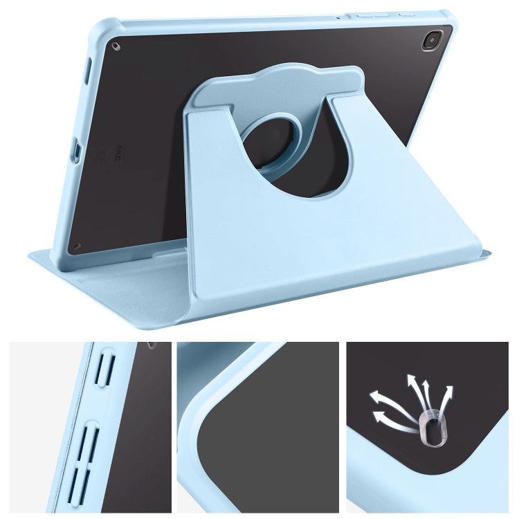 For Samsung Galaxy Tab S6 Lite P610 Acrylic 360 Degree Rotation Smart Tablet Leather Case