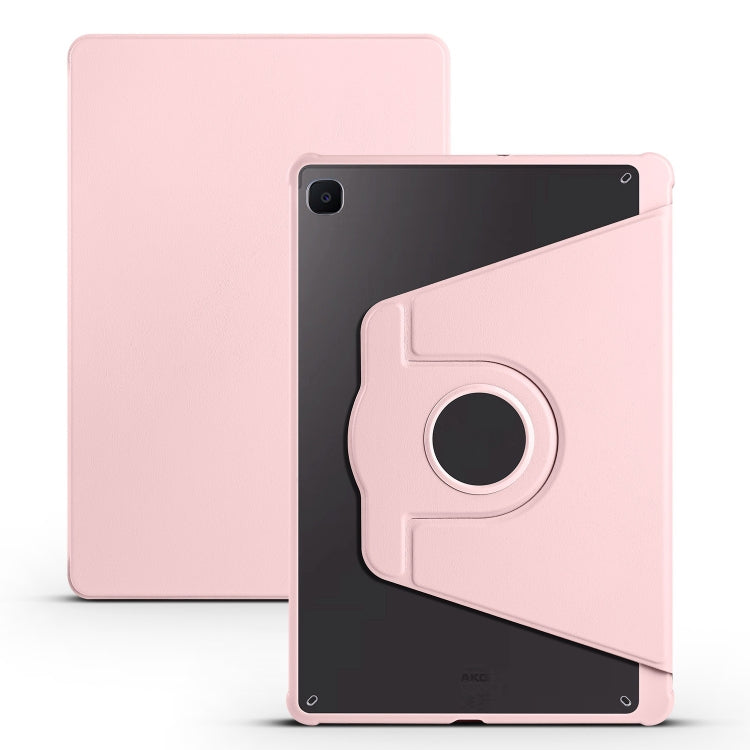 For Samsung Galaxy Tab S6 Lite P610 Acrylic 360 Degree Rotation Smart Tablet Leather Case