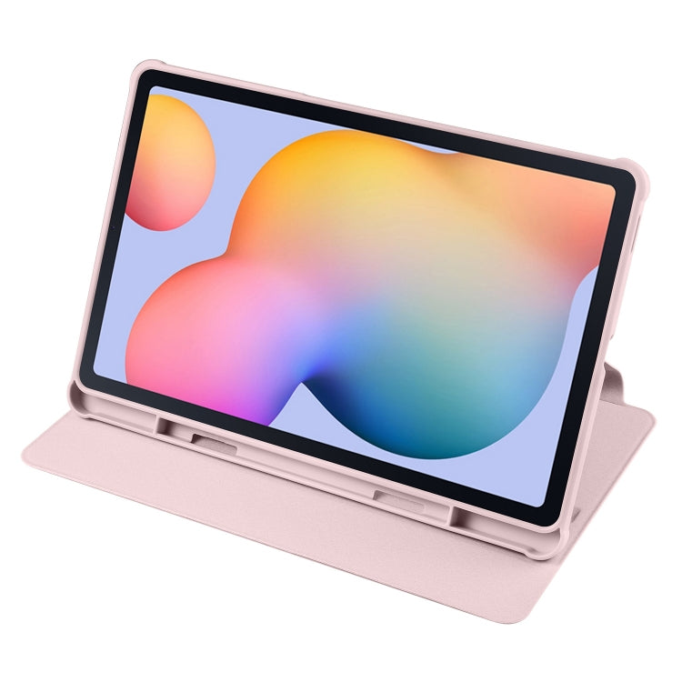 For Samsung Galaxy Tab S6 Lite P610 Acrylic 360 Degree Rotation Smart Tablet Leather Case