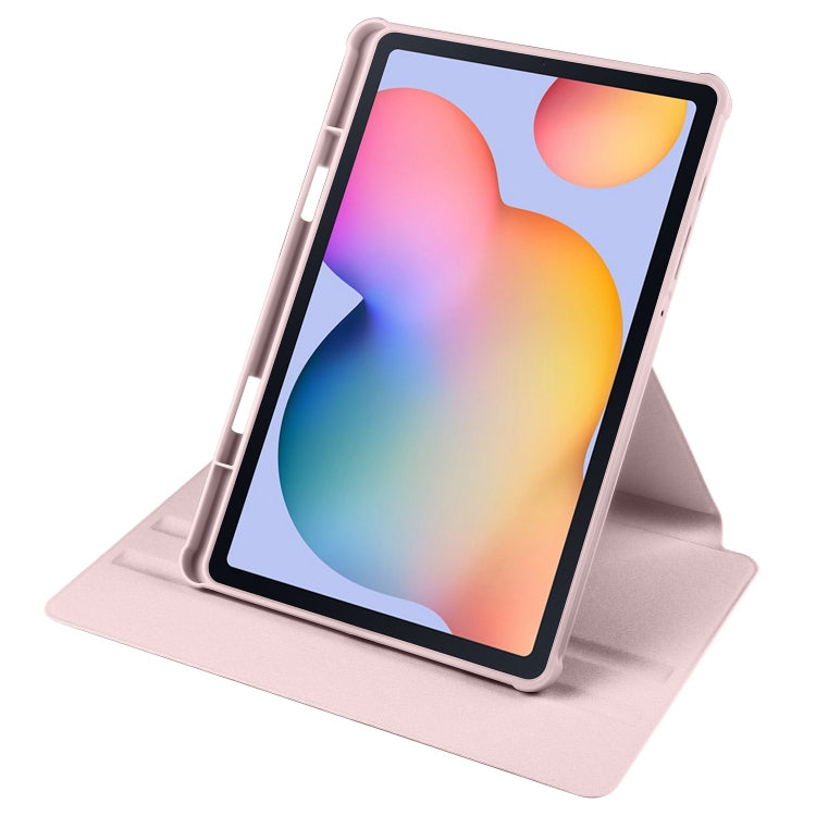 For Samsung Galaxy Tab S6 Lite P610 Acrylic 360 Degree Rotation Smart Tablet Leather Case