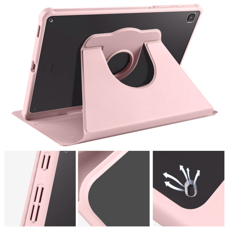 For Samsung Galaxy Tab S6 Lite P610 Acrylic 360 Degree Rotation Smart Tablet Leather Case