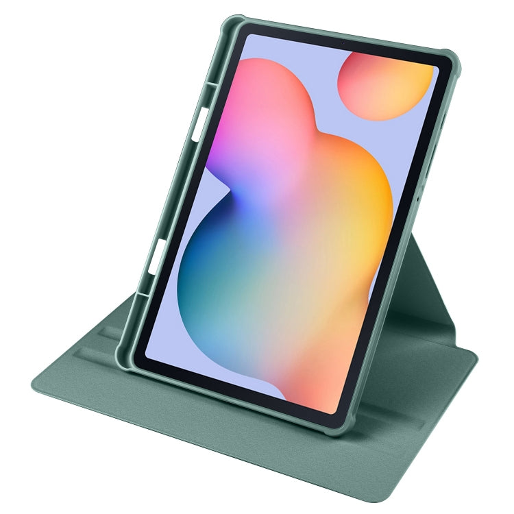 For Samsung Galaxy Tab S6 Lite P610 Acrylic 360 Degree Rotation Smart Tablet Leather Case