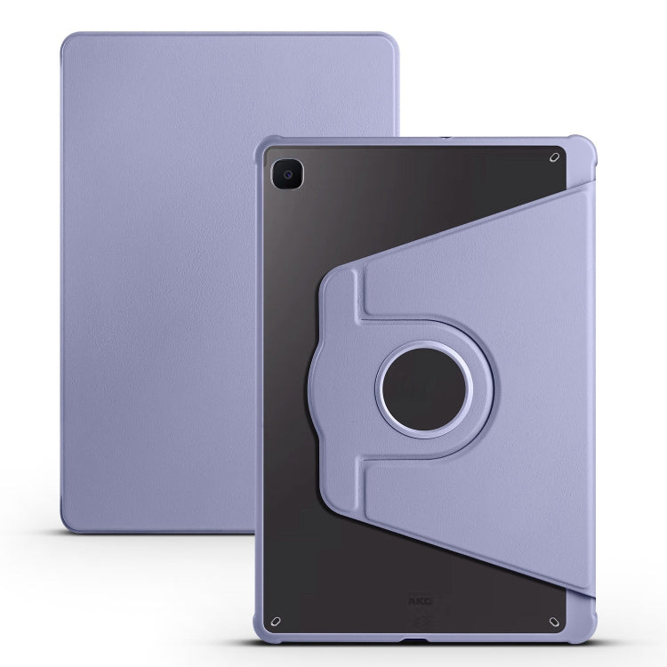 For Samsung Galaxy Tab S6 Lite P610 Acrylic 360 Degree Rotation Smart Tablet Leather Case