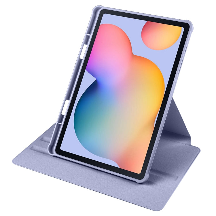 For Samsung Galaxy Tab S6 Lite P610 Acrylic 360 Degree Rotation Smart Tablet Leather Case