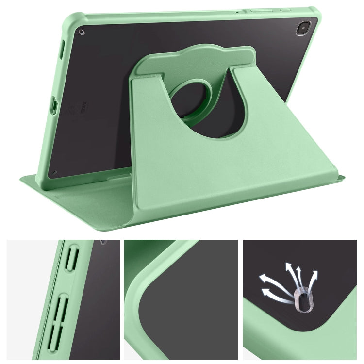 For Samsung Galaxy Tab S6 Lite P610 Acrylic 360 Degree Rotation Smart Tablet Leather Case