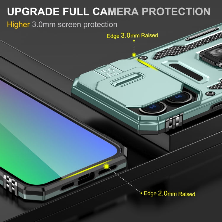 For iPhone 16 Pro Max Armor PC + TPU Camera Shield Phone Case
