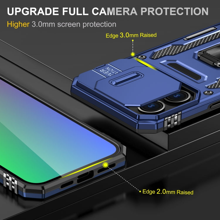 For iPhone 16 Pro Max Armor PC + TPU Camera Shield Phone Case