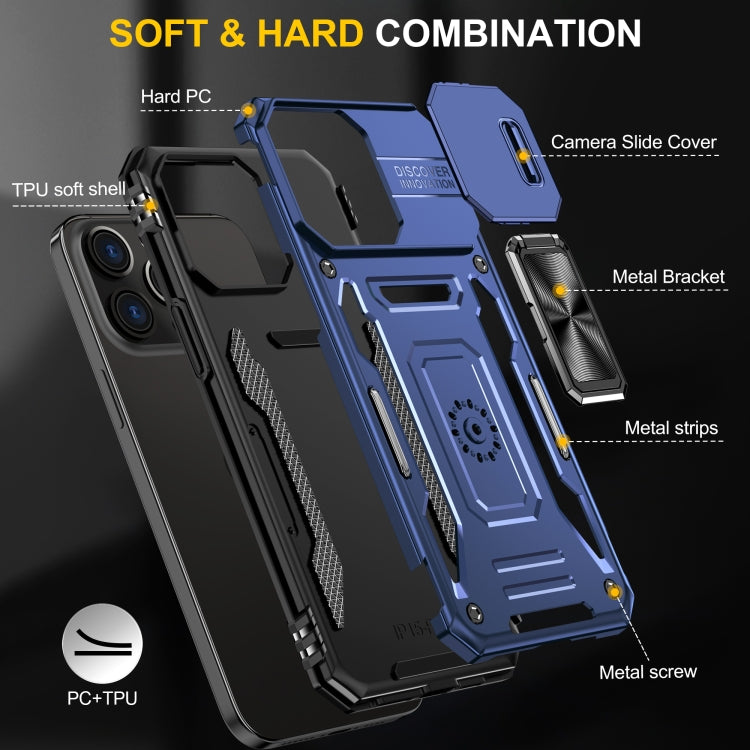 For iPhone 16 Pro Max Armor PC + TPU Camera Shield Phone Case
