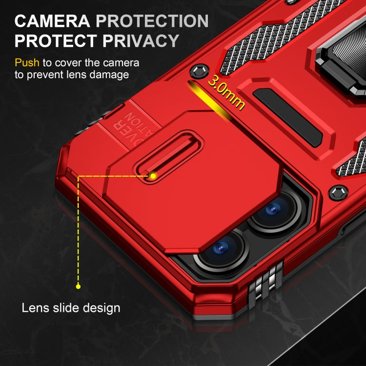 For iPhone 16 Pro Max Armor PC + TPU Camera Shield Phone Case