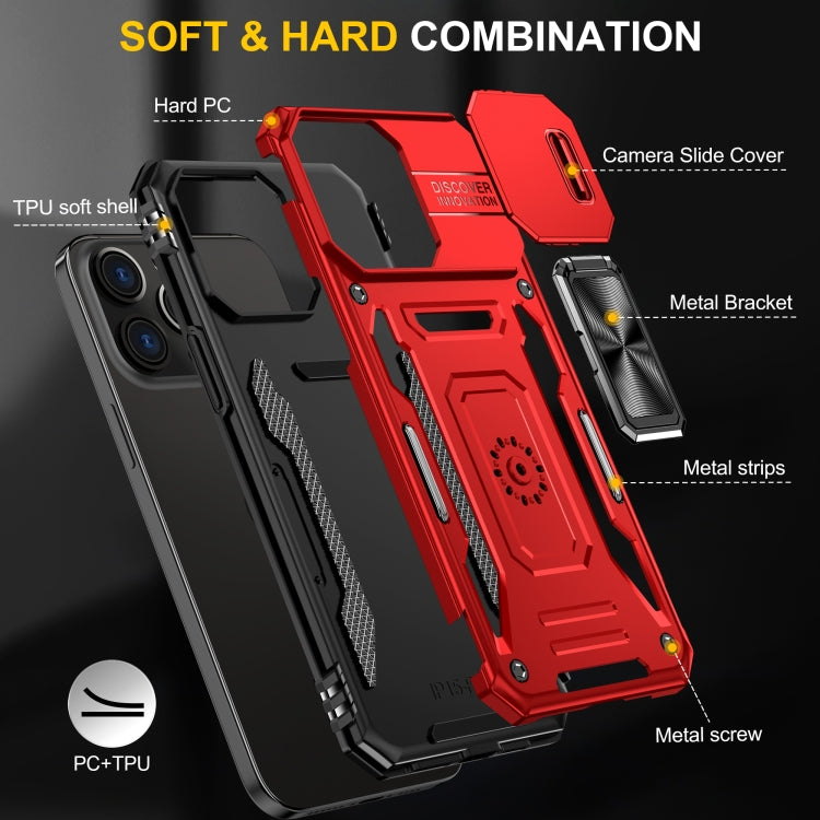 For iPhone 16 Pro Max Armor PC + TPU Camera Shield Phone Case