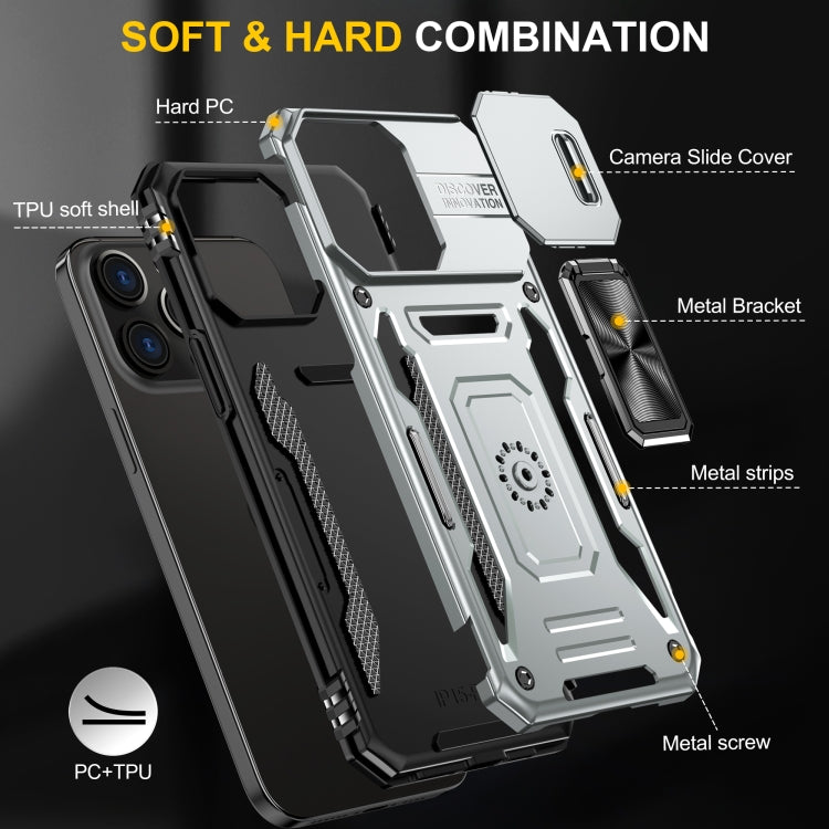 For iPhone 16 Pro Max Armor PC + TPU Camera Shield Phone Case