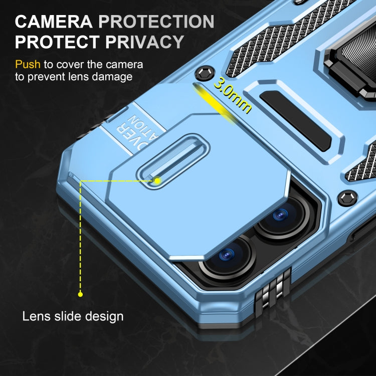 For iPhone 16 Pro Max Armor PC + TPU Camera Shield Phone Case