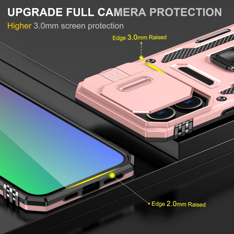 For iPhone 16 Pro Max Armor PC + TPU Camera Shield Phone Case
