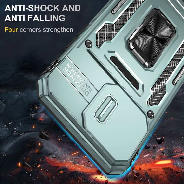 For iPhone 16 Pro Armor PC + TPU Camera Shield Phone Case