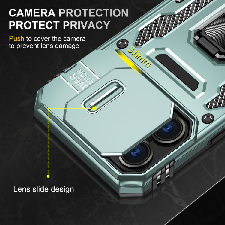 For iPhone 16 Pro Armor PC + TPU Camera Shield Phone Case