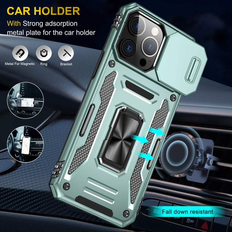 For iPhone 16 Pro Armor PC + TPU Camera Shield Phone Case