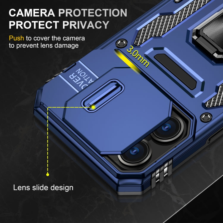 For iPhone 16 Pro Armor PC + TPU Camera Shield Phone Case