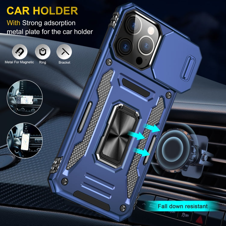 For iPhone 16 Pro Armor PC + TPU Camera Shield Phone Case