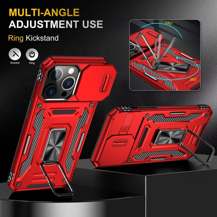 For iPhone 16 Pro Armor PC + TPU Camera Shield Phone Case
