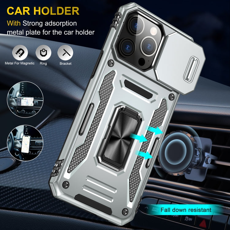 For iPhone 16 Pro Armor PC + TPU Camera Shield Phone Case