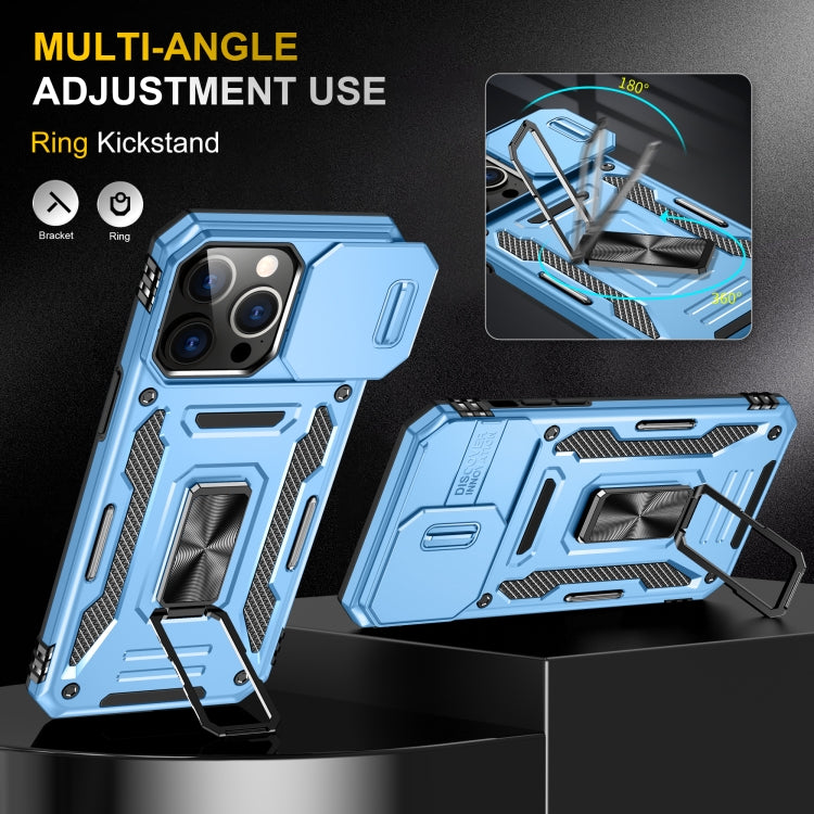 For iPhone 16 Pro Armor PC + TPU Camera Shield Phone Case