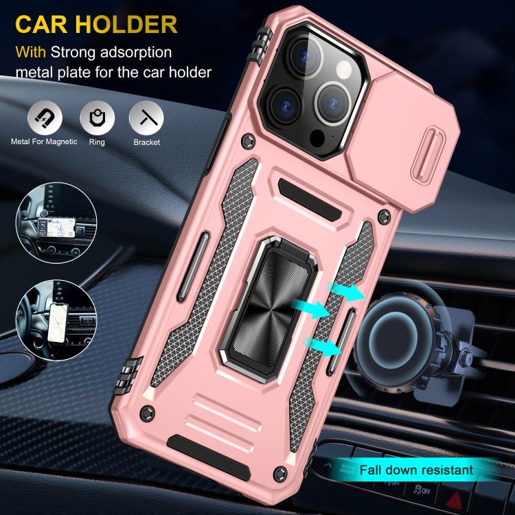 For iPhone 16 Pro Armor PC + TPU Camera Shield Phone Case
