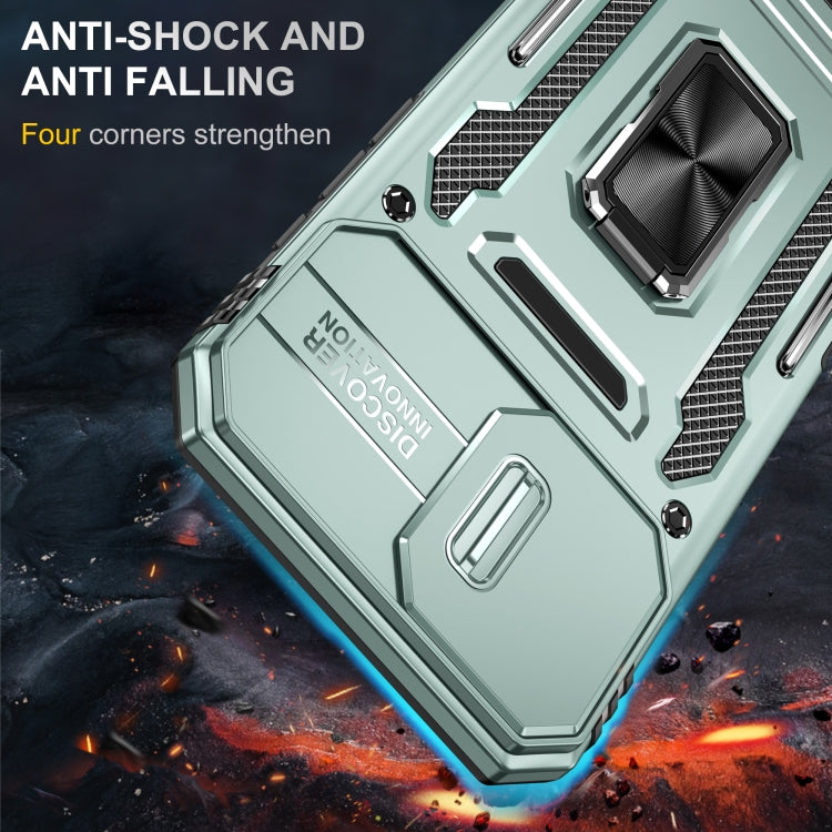 For iPhone 16 Plus Armor PC + TPU Camera Shield Phone Case