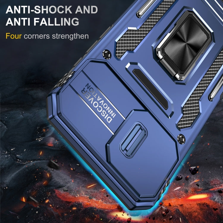 For iPhone 16 Plus Armor PC + TPU Camera Shield Phone Case