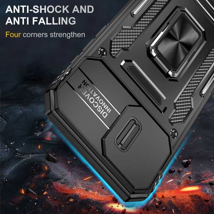 For iPhone 16 Plus Armor PC + TPU Camera Shield Phone Case