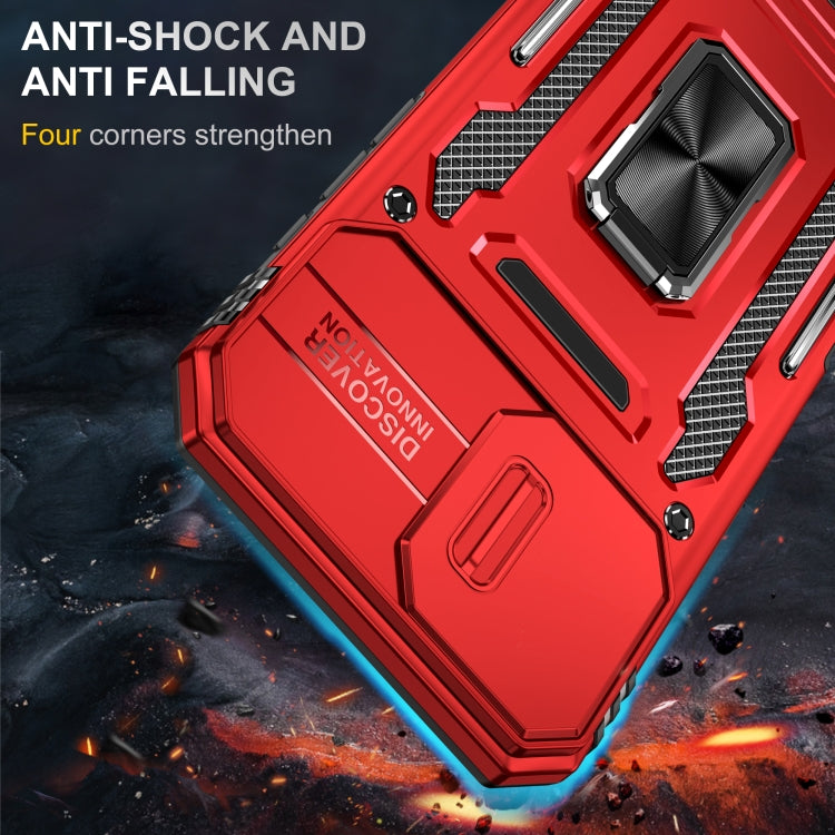 For iPhone 16 Plus Armor PC + TPU Camera Shield Phone Case